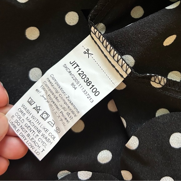 NWT Emery Rose SHEIN Polka Dot Black & White Scallop Trim Tunic Dress Size 2XL - Picture 8 of 10